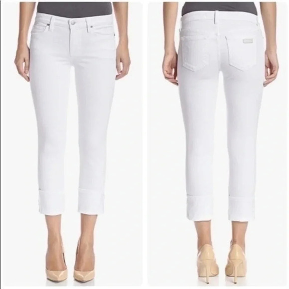 Joe’s Jeans White Flawless Cuff Crop Jeans - Picture 1 of 8